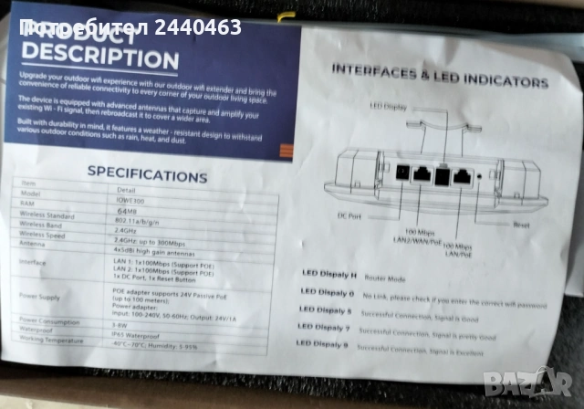 Outdoor Wifi Extender / Access Point / Рутер, снимка 5 - Рутери - 53456134