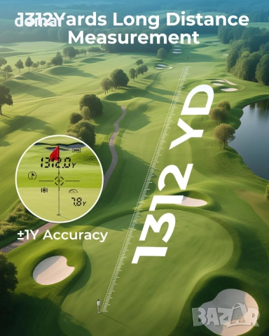 Голф далекомер CIGMAN 1312 ярда, компенсация на наклона, 25 мм окуляр, сензорен екран, снимка 5 - Голф - 51492490