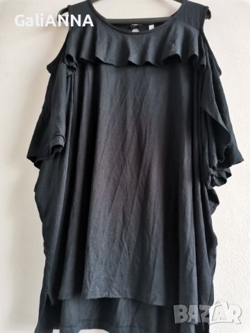 СТРАХОТНА ТУНИКА ЕФЕКТНИ РЪКАВИ 3XL-5XL, снимка 2 - Туники - 46475961