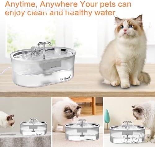 Нов автоматичен фонтан за котка голям 3,5L Дозатор за вода Много Тих, снимка 7 - За котки - 45463841