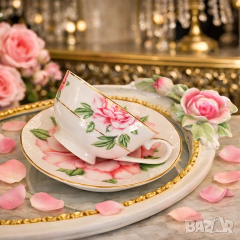 КОМПЛЕКТ за КАФЕ или ЧАЙ от КОСТЕН ПОРЦЕЛАН - ПРОМОЦИЯ за 8-ми МАРТ, снимка 7 - Подаръци за рожден ден - 31062416