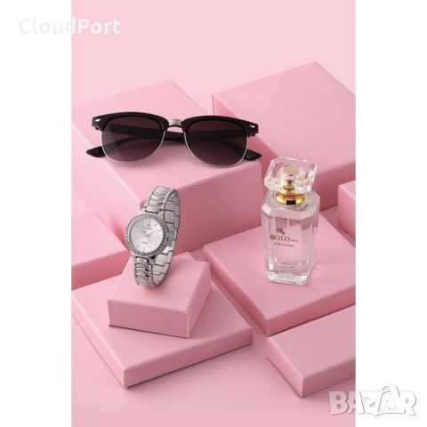 ПОЛО - Дамски луксозен подаръчен комплект (Часовник, слънчеви очила и парфюм)