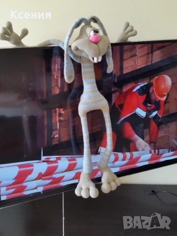 Плетена играчка Заек-Крези КЕКС, Ръчно изработена, Перфектен подарък, снимка 12 - Плюшени играчки - 52062325