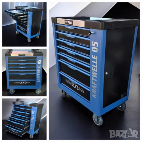 Професионална количка с инструменти Kraftwelle 05 - 7 чекмеджета и над 250 инструмента, снимка 4 - Други стоки за дома - 51947556