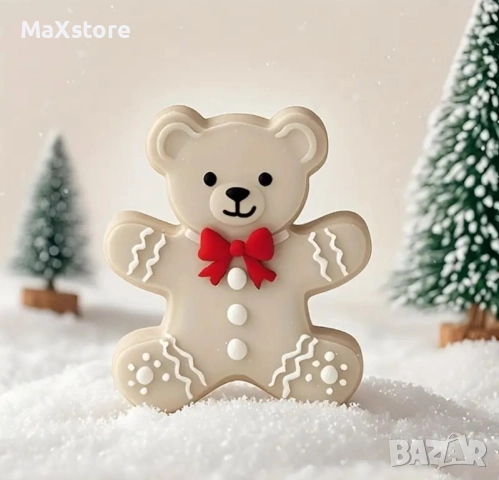 Мече с шапка и мече с папионка Дълбок силиконов молд за свещи гипс сапун смола , снимка 4 - Форми - 52033320