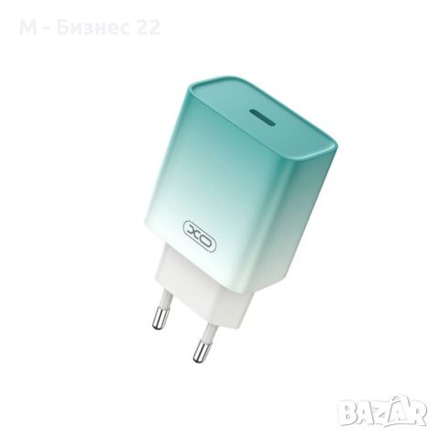 Зарядно за телефон CE18, стенно, PD 30W,  1 x USB-C, бяло/син – XO, снимка 2 - Друга електроника - 46183560