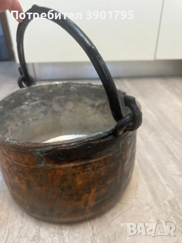 Бакърени съдове и тиган, снимка 6 - Антикварни и старинни предмети - 53481080