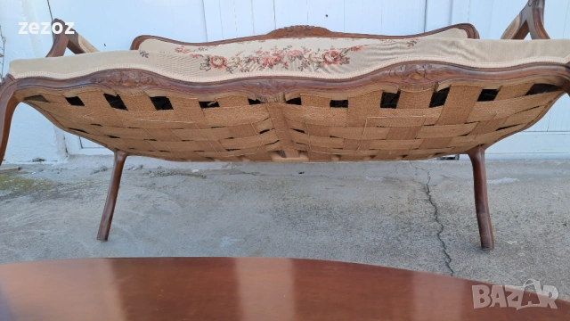 Комплект за хол барок махагон, снимка 14 - Дивани и мека мебел - 53246792