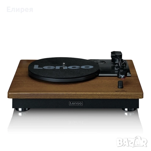 Грамофон и колони Lenco LS 100WD кафяв, снимка 6 - Грамофони - 52187934