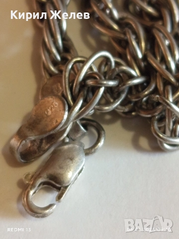 Винтидж сребърна верижка плетка тип ВЪЖЕ майсторска ръчна изработка 52787, снимка 4 - Колиета, медальони, синджири - 53002425