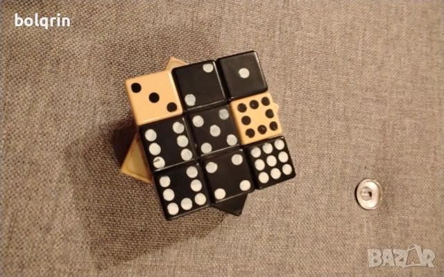Стара играчка кубчето на Рубик ДОМИНО кубче 9 х 2 около 1980 година , снимка 2 - Колекции - 53099772
