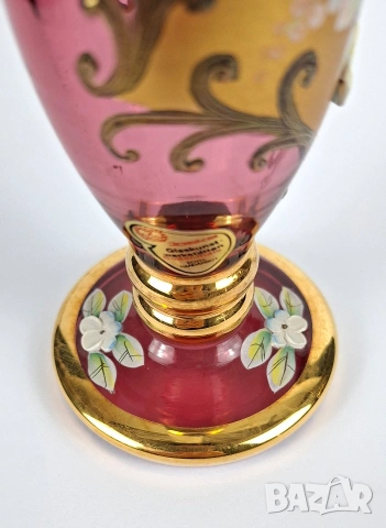 Ръчно рисувана ваза Joska (Германия), снимка 5 - Вази - 53201363