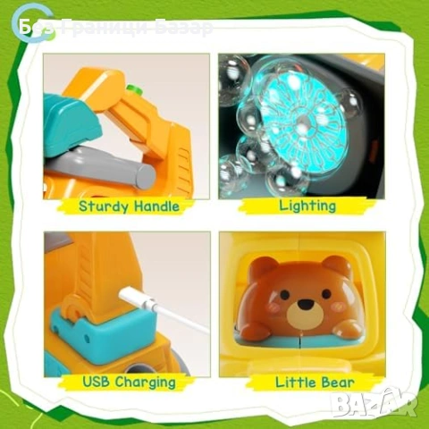 Нова Акумулаторна машина за сапунени балончета с LED за деца играчка мехурчета, снимка 5 - Образователни игри - 54042927