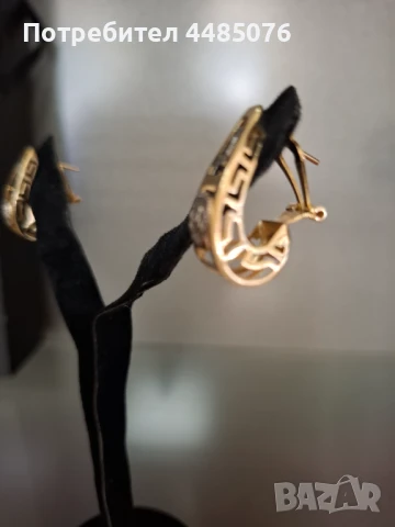 ЗЛАТНИ ДАМСКИ ОБЕЦИ 14К.  5 ГР. 550ЛВ., снимка 5 - Обеци - 50460060