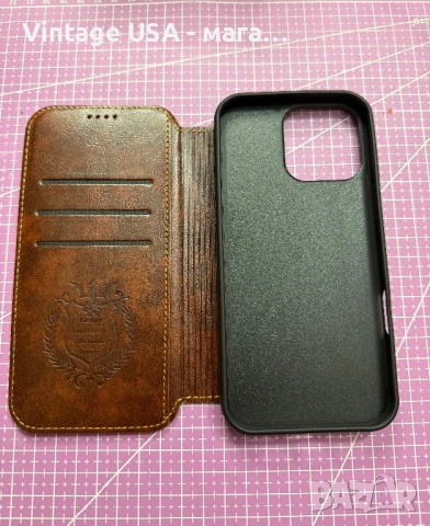Кафяв калъф / кейс за IPhone 16 Pro Max, снимка 3 - Калъфи, кейсове - 54198091