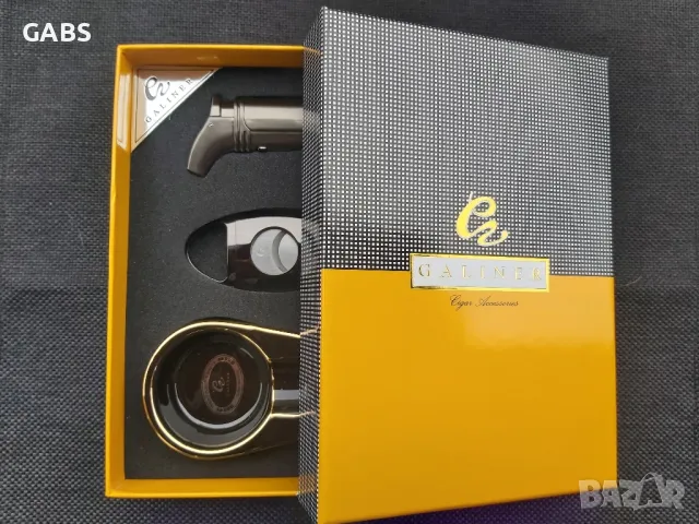 Луксозен комплект за пури GALINER,запалка,резачка и пепелник, снимка 9 - Запалки - 49903541