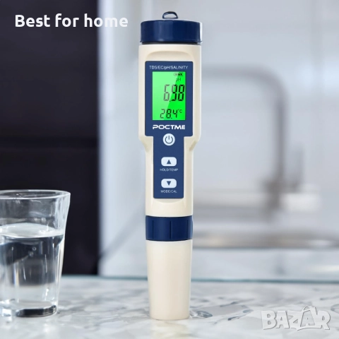 Poctme  5 в 1 тестер за вода -  pH/TDS/EC/Соленост/Температура, снимка 8 - Друга електроника - 51855880