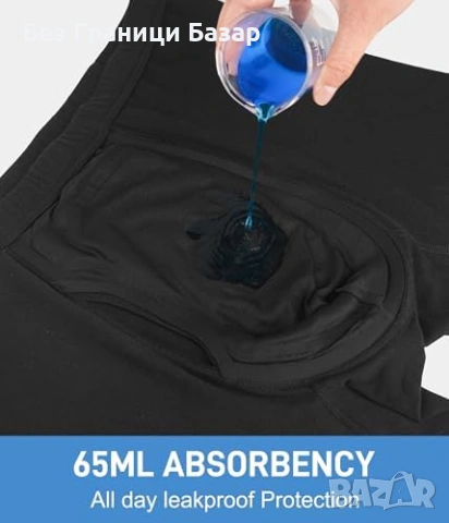 Нови Мъжки абсорбиращи боксерки при инконтиненция 3 броя L черно бельо, снимка 3 - Други - 53890310