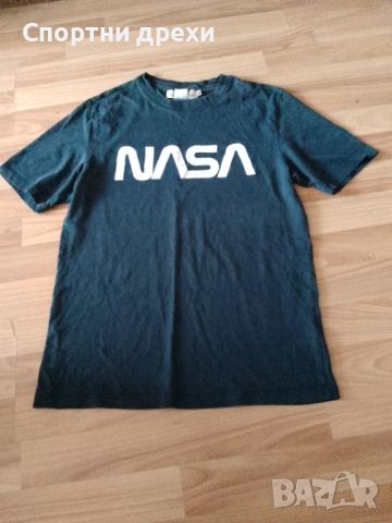 Памучна тениска NASA от H&M (S), снимка 1 - Спортни дрехи, екипи - 45809051