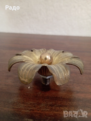 Три броя месингови цветя - орнаменти месинг, снимка 3 - Антикварни и старинни предмети - 52421722