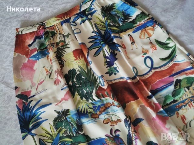 Разкроена пола в пъстри цветове, снимка 2 - Поли - 51376144