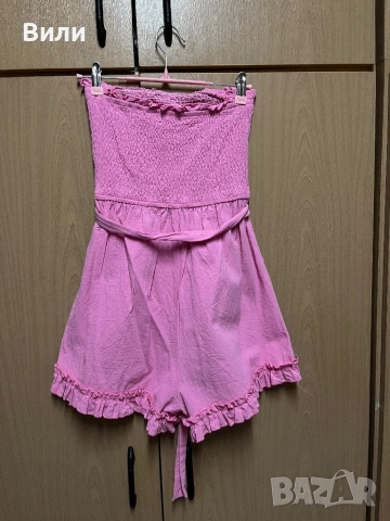 Дамски летен гащеризон без презрамки, снимка 3 - Гащеризони - 53857247