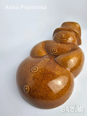 Керамична форма за печене на кекс - Снежен човек. За Коледа и Нова година, снимка 2 - Форми - 52775771