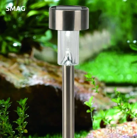 Слънчева соларена лампа сребърен 26см S_1117763