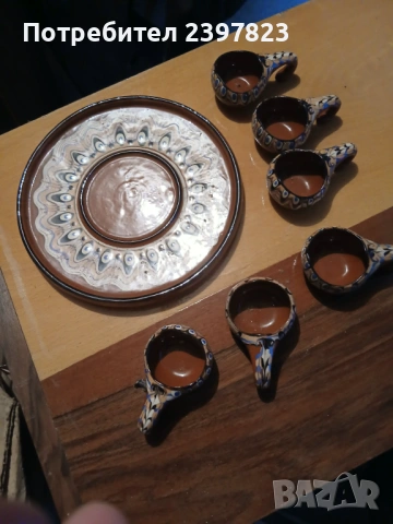 Керамични чаши с поднос, снимка 2 - Сервизи - 53223922