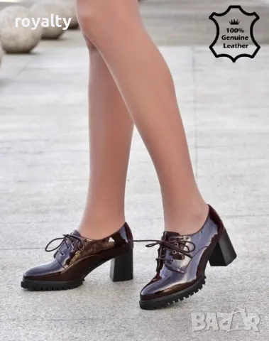 Обувки на ток - Естествен Лак