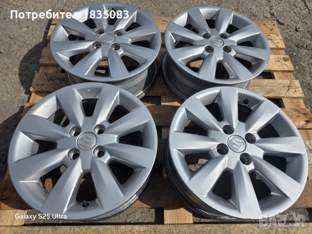 Лети джанти 15ки 4х100 Suzuki, снимка 3 - Гуми и джанти - 53916153