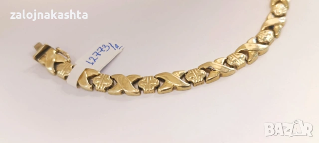 Златна Мъжка гривна-12,43гр/14кр, снимка 3 - Гривни - 53564361