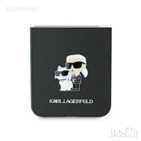 Оригинален кейс Karl Lagerfeld Saffiano Metal Pin, За Samsung Galaxy Z Flip6, Черен, снимка 4 - Калъфи, кейсове - 47985207