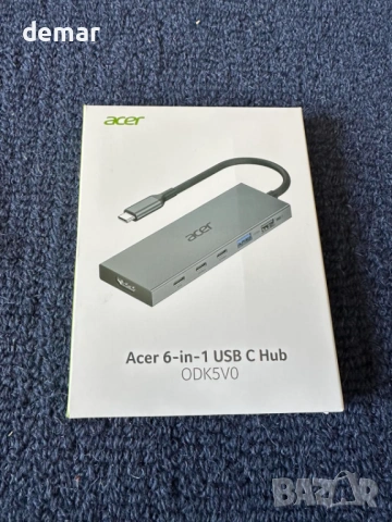 Acer 6-в-1 USB C хъб 10Gbps, USB C към HDMI адаптер 4K@60Hz, 2×USB-C 3.2, 1×USB A 3.2, 1×USB 2.0, снимка 8 - Кабели и адаптери - 54217906