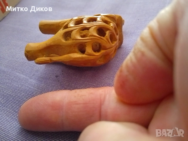 Малко дървено слонче финна изработка чаено дърво- вътре има и друго малко слонче, снимка 5 - Декорация за дома - 54192014