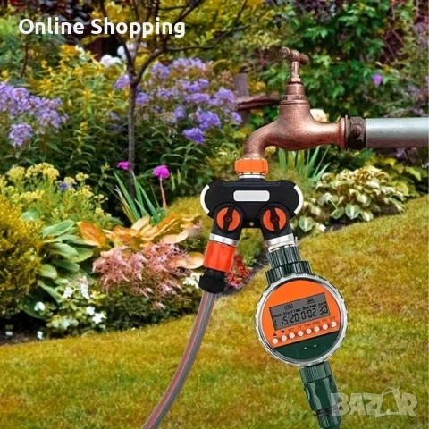 Двупосочен разпределител за градински кран 2-в-1: Сплитер за маркуч с независими вентили (3/4" и 1"), снимка 4 - Напояване - 53366378