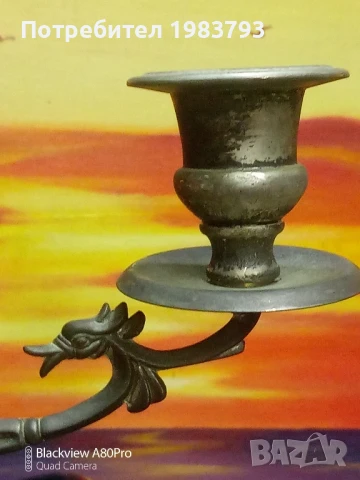 Посребрен свещник във викториански стил., снимка 5 - Декорация за дома - 50702465