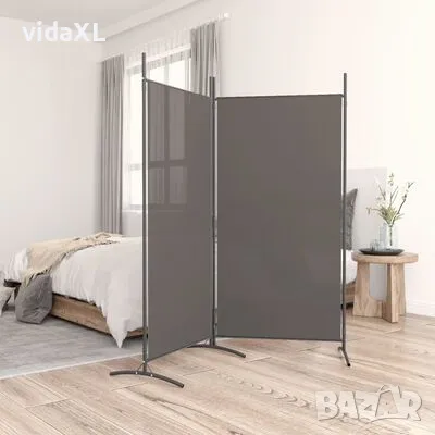 vidaXL Параван за стая, 2 панела, антрацит, 175x180 cм, текстил（SKU:350260）, снимка 2 - Паравани - 48447694