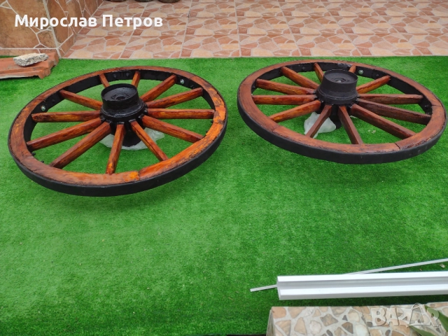 Колела от каруца-реставрирани, снимка 3 - Декорация за дома - 52575873