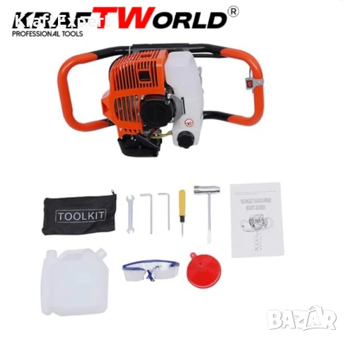 Бензинов Свредел KraftWorld – Градински Свредел с Двутактов Мотор, снимка 4 - Градински инструменти - 50549345
