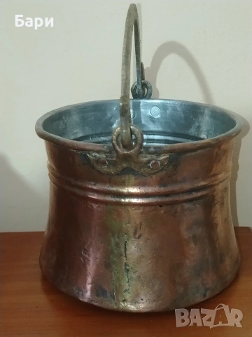 Старо малко котле, бакърче, меден съд,менец,менче, снимка 3 - Антикварни и старинни предмети - 51092660
