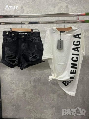 тениски balenciaga и къси панталонки , снимка 1 - Къси панталони и бермуди - 45931484