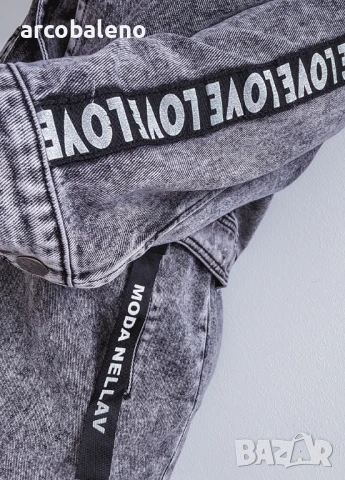 Сиво дънково яке , снимка 2 - Якета - 51157591