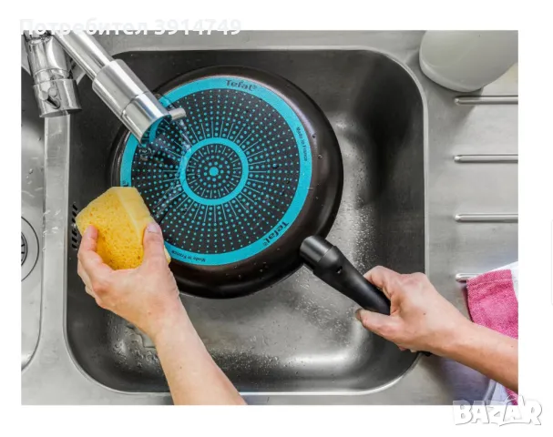 Тиган френски Tefal с Thermo-Signal, незалепващо покритие подсилено с титан, без PFOA и тежки метали, снимка 2 - Съдове за готвене - 47706965