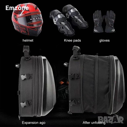 Чанта разтегателна за мотор черна/carbon за багаж, снимка 3 - Аксесоари и консумативи - 45005598