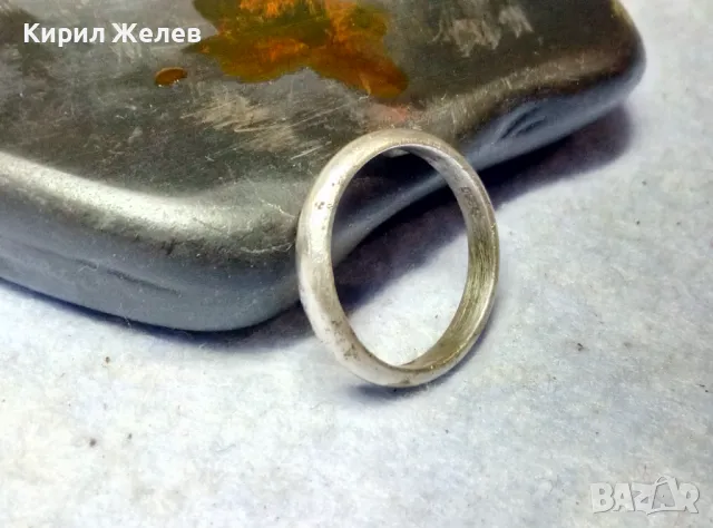 СТАРА КЛАСИЧЕСКИ МОДЕЛ СРЕБЪРНА ХАЛКА ПРЪСТЕН СРЕБРО S800 РЪЧНА ИЗРАБОТКА АНГЛИЯ 48584, снимка 2 - Антикварни и старинни предмети - 49704400