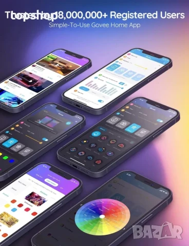 НОВА, ТЕСТВАНА Govee H6159 Smart LED лентоа, 5 метра WiFi LED лентово осветление, Alexa и Google..., снимка 6 - Лед осветление - 50575666