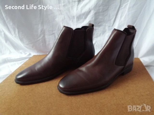 ASOS нови мъжки боти естествена кожа № 39 в кафяв цвят, снимка 6 - Мъжки боти - 53139068