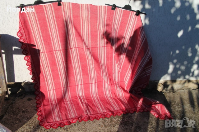 Ленена ръчнотъкана покривка 