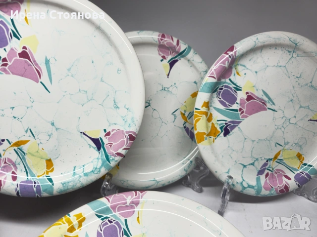 10 чинии за десерт Waechtersbach W. Germany, производство от 80-те години на Isola Bella, снимка 2 - Чинии - 53390563